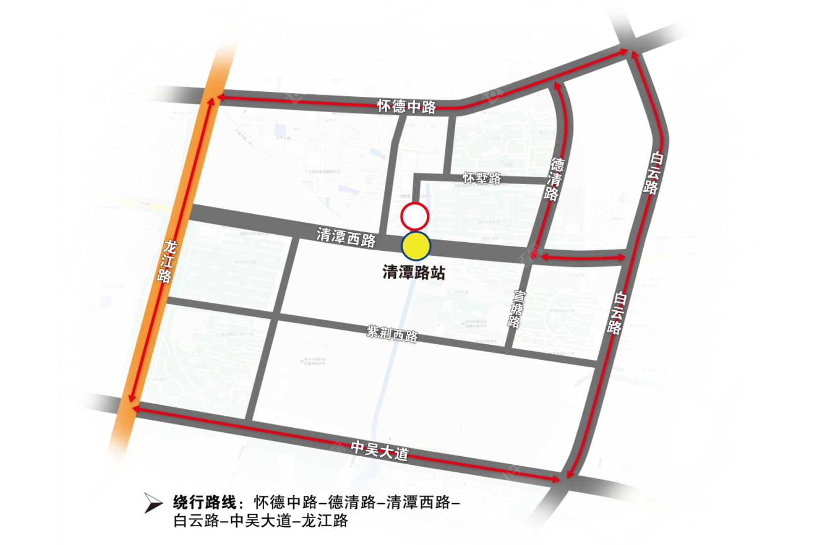 德清路绕行示意图