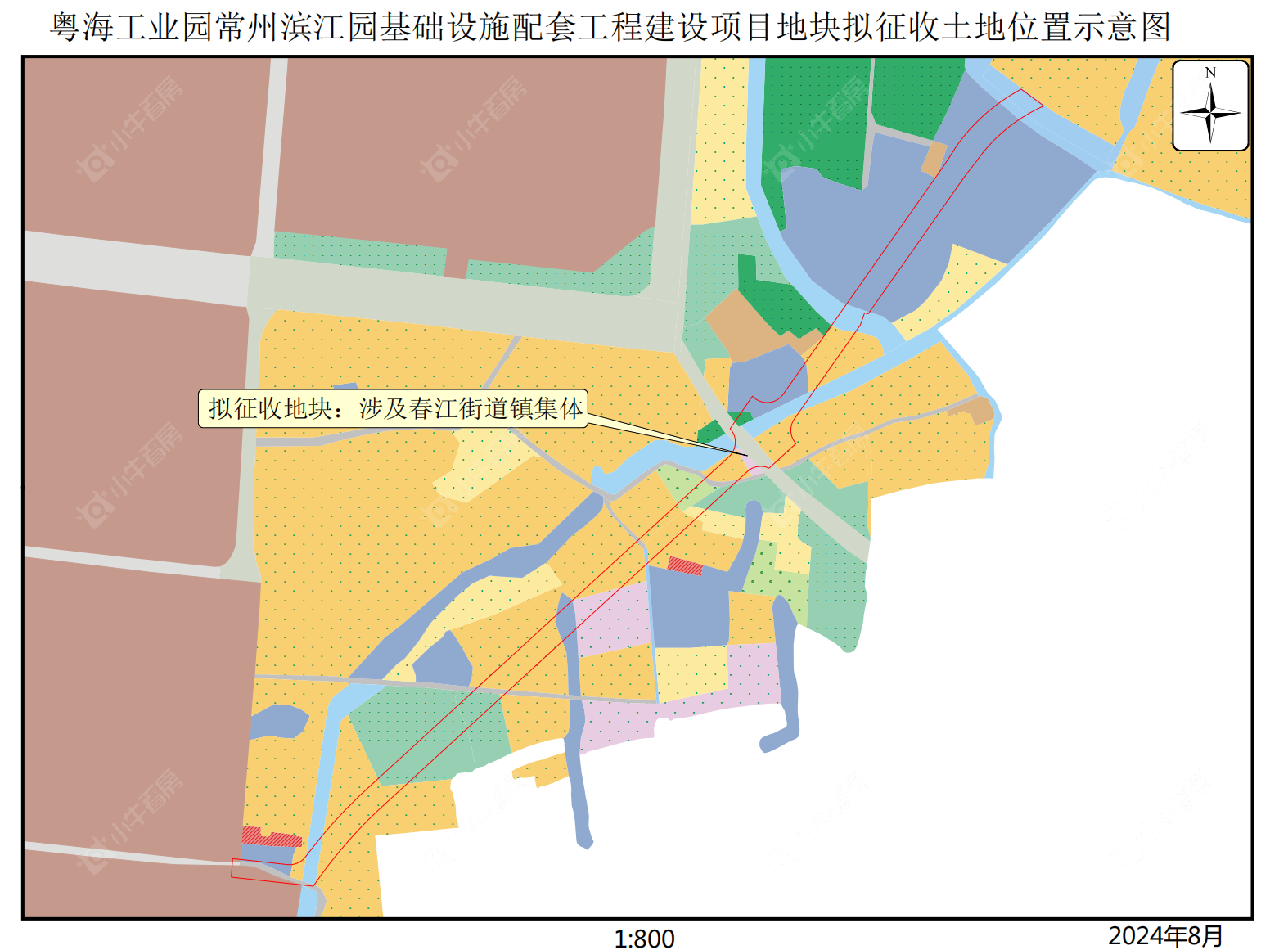 拟征收土地粤海工业园常州滨江园基础设施配套工程建设项目示意图