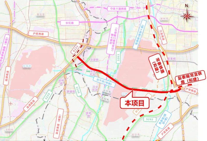 常州至金坛至南京都市圈连接线示意图