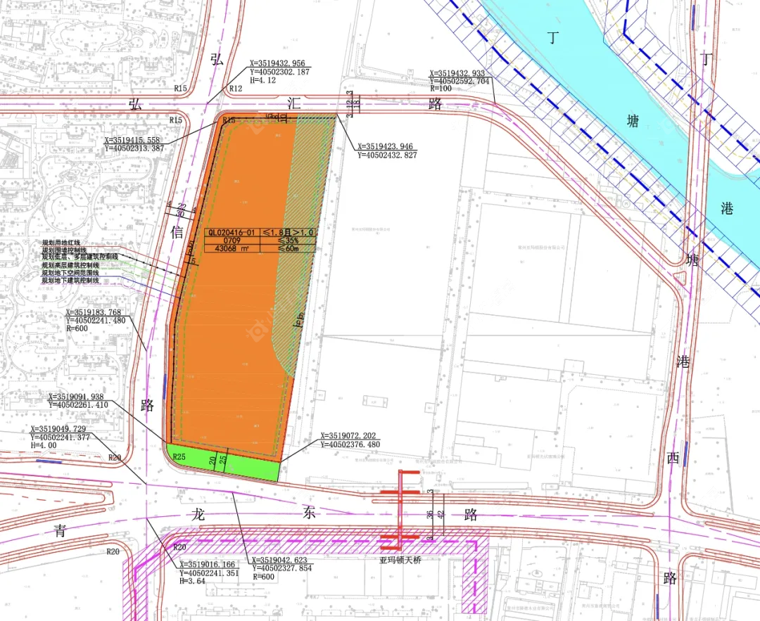 青龙东路北侧、弘信路东侧（QL020416-01）地块红线示意图